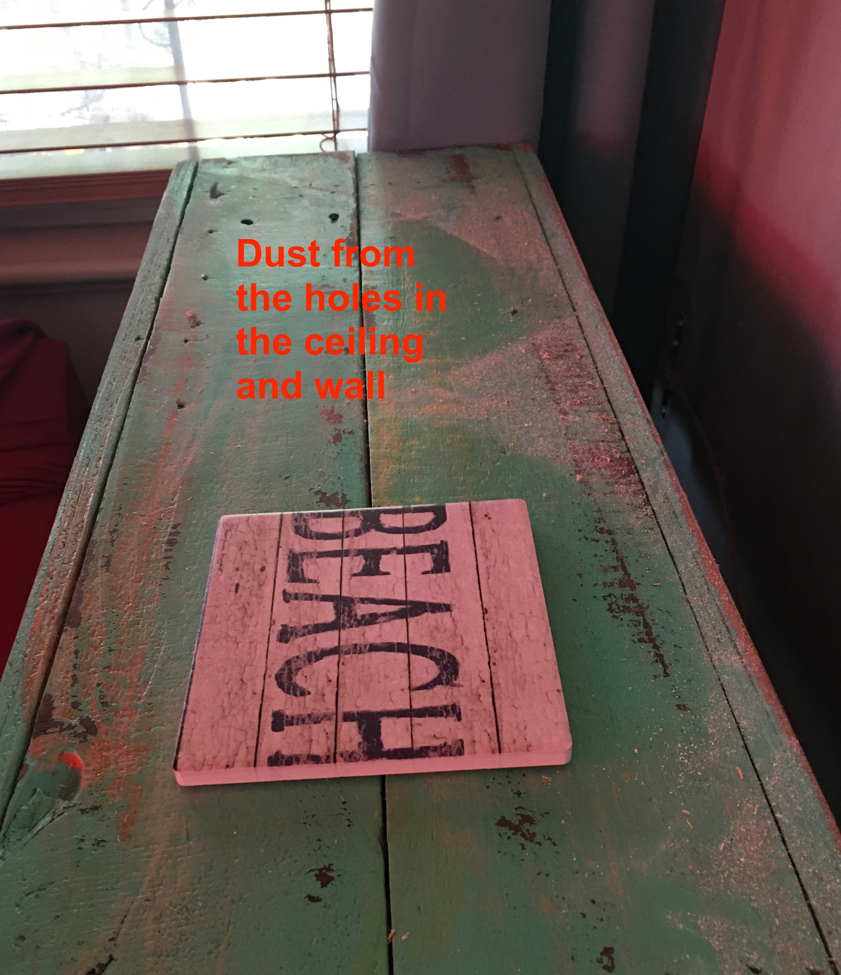 dust on table
