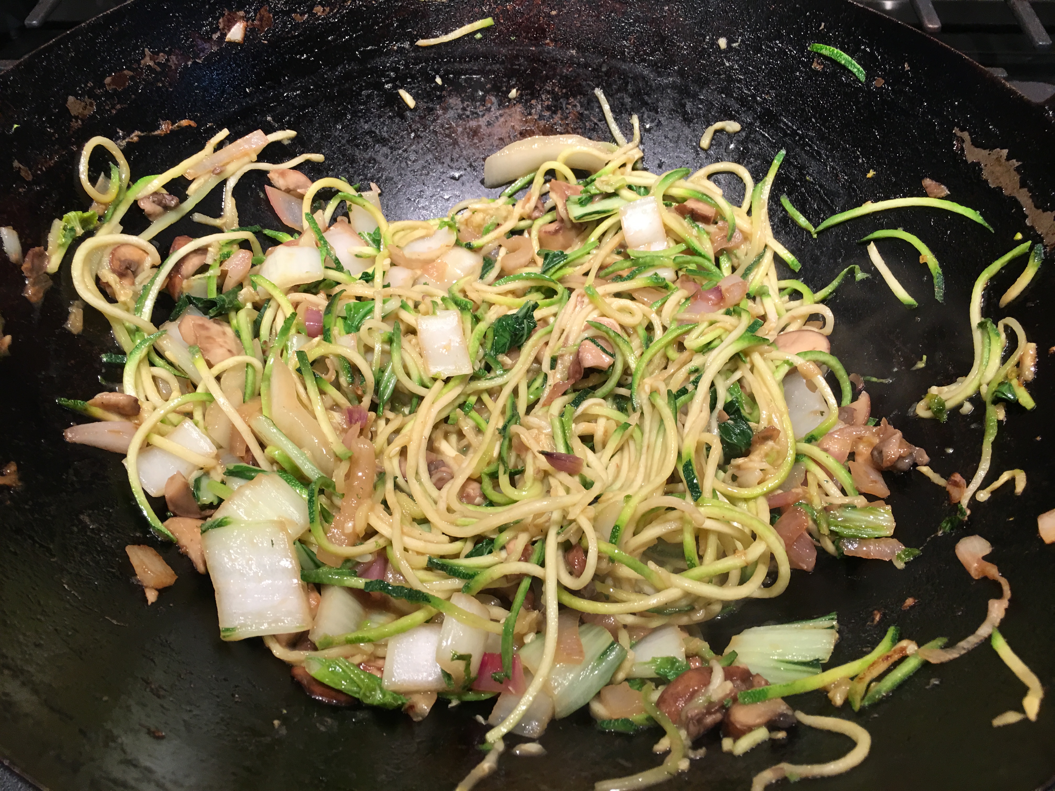 tuna stir fry- add the zuchcinni noodles